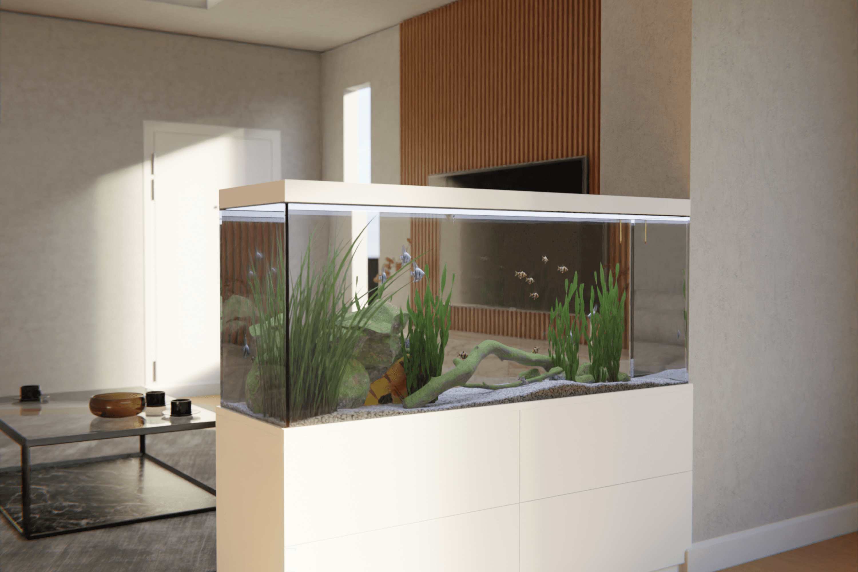 Acuario a medida de plástico