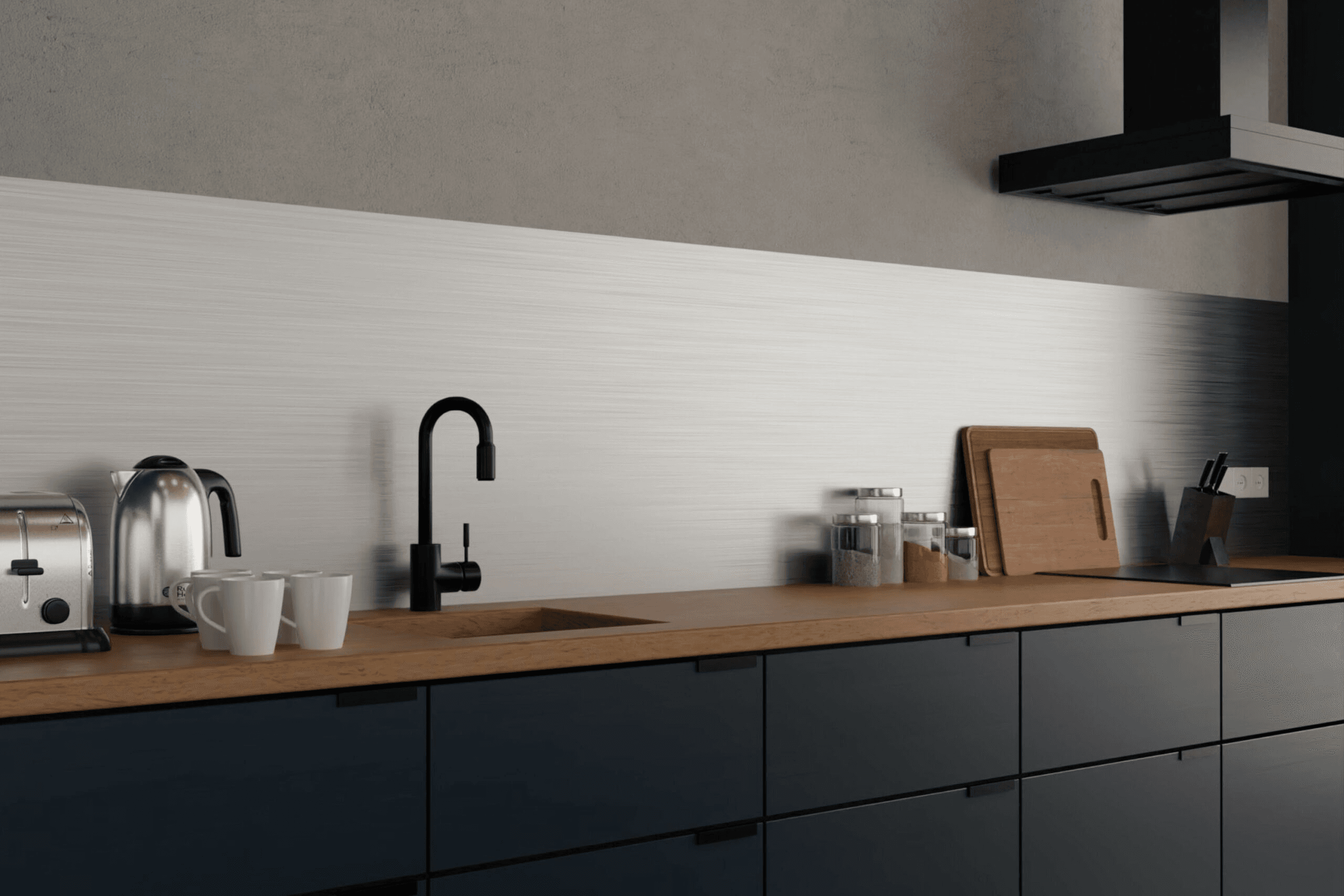 pared trasera de cocina de aluminio a medida barata